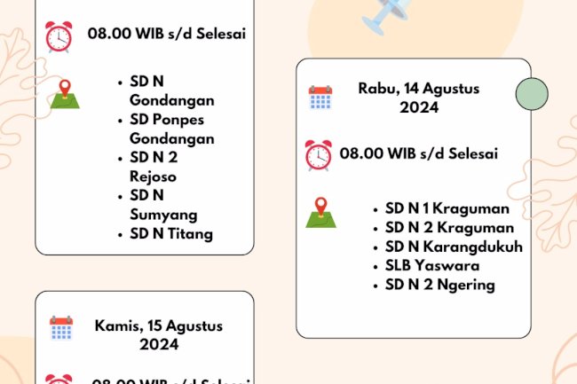 JADWAL BIAS PUSKESMAS JOGONALAN 1