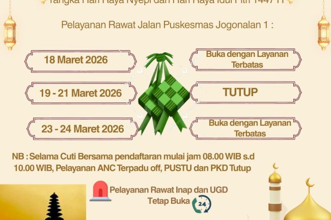 PENGUMUMAN LIBUR DAN CUTI BERSAMA DALAM RANGKA HARI RAYA NYEPI DAN HARI RAYA IDUL FITRI 1447 H 