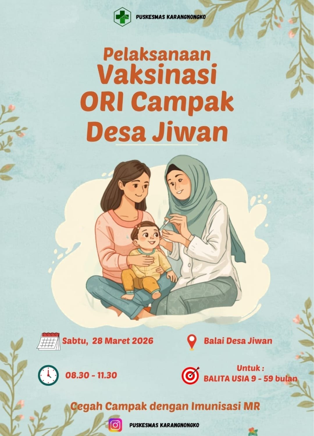 PELAKSANAAN VAKSINASI ORI  CAMPAK SABTU, 28 MARET 2026