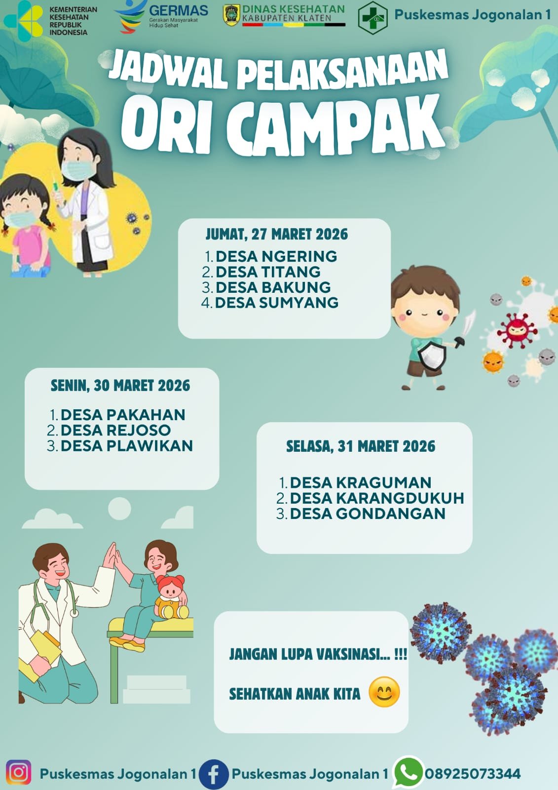 JADWAL PELAKSANAAN ORI CAMPAK BULAN MARET 2026